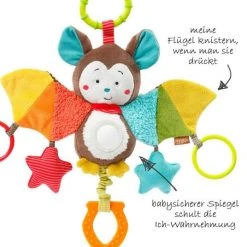 Baby Fehn Spieltier zum Aufhängen / Activity-Greifling Fledermaus 25 cm - Jungle Heroes -Günstiges Babyspielzeug Geschäft baby fehn spieltier zum aufhangen activity greifling fledermaus 25 cm jungle heroes 067712 d2