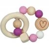 Goki Elastik - Greifling mit Silikonperlen - Herzchen - Rosa