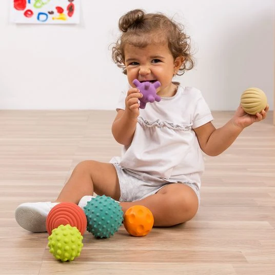 Miniland Motorik-Bälle 6er Pack Sensory Balls aus Naturkautschuk 4 Miniland Motorik-Bälle 6er Pack Sensory Balls aus Naturkautschuk – Bild 4