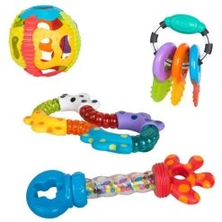 Playgro Spiel- und Geschenkset Activity Pack mit Rassel und Beißring